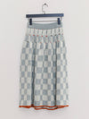 YANYAN KNITS Fall/Winter 2025: Wool plaid work jacket / Mid-length skirt YYK-YYW25-1421-LAN (Skirt: YYW25-1191)